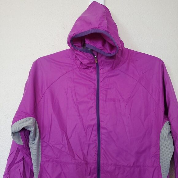 Marmot Windbreaker Rain Jacket Women M Full Zip Trail Wind Hoody Hiking Packable - Picture 4 of 16